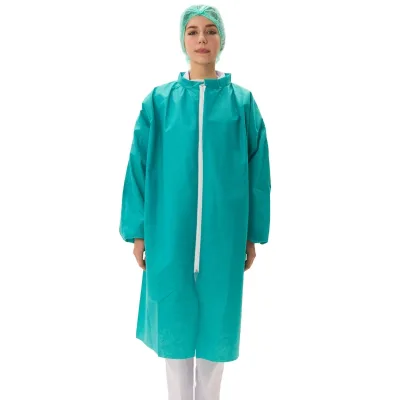 Customized Disposable Waterproof Visitor Lab Coat High Quality Non Woven Disposable Lab Coat With Fasteners With High Quality