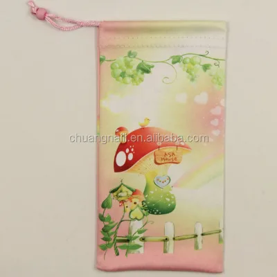Sunglasses Microfiber Pouch with Single Drawstring and Bead