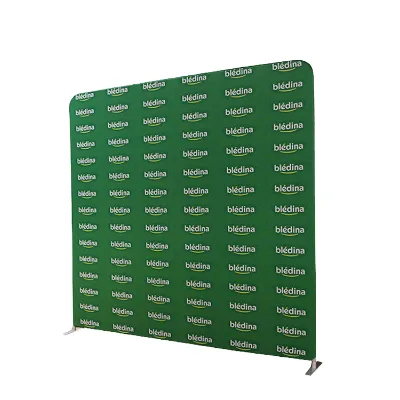 Custom Logo Eco-Friendly Promotional Aluminum Pennant Pillow Backdrop Wall Stand Tension Fabric Digital Printing Photography