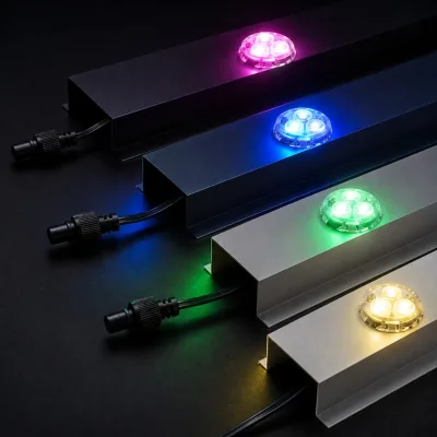 40mm RGB Pixel Light DC24V IP67 Waterproof Permanent Outdoor Lighting For Bridge Decoration Tunnel And City Landscape Projects