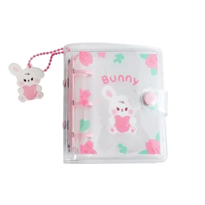 Cartoon Cute Transparent Three Hole Mini Photo Album DIY Hand Ledger Small Card Collection Book