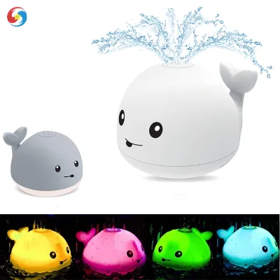 Best Seller Bathtub Shower Toys for Kids,Whale Automatic Induction Spray Water Bath Toy with Light Baby Bath Toys