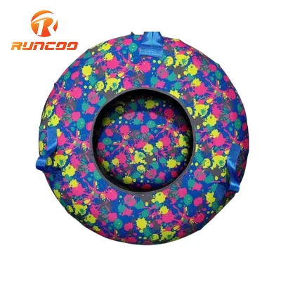OEM Winter Sports Snow Ice Tube Portable 100cm Snow Sled Inflatable Snow Tube Sledding Inflatable Ski Tube for Kids and Adults