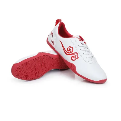 Waterproof Tai Chi Kungfu Practice Shoes Competition Shoes Comfortable Pu Material White Black Wushu Shoes