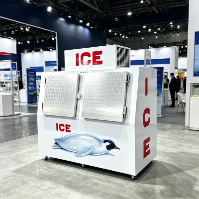 L-CE Certified Commercial Ice Storage Freezer High Density Foaming Ice Merchandiser for Ice Wholesale Retail Business