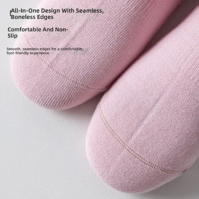 Embroidered Seamless Yoga Socks Cotton Mid-calf Non-slip Sweat-absorbent Boneless Workout Socks for Indoor Fitness