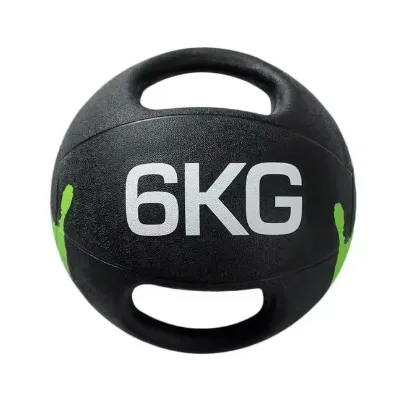 Non-Slip Rubber Medicine Ball With Dual Grip Exercise for Strength Training With Handles