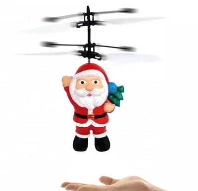 New Rechargeable Flying Santa Claus Toy Flying Ball Flying Helicopter New Flying Ufo;Hand Gesture Sensing Flying Doll With Light