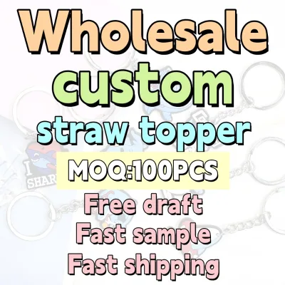 Factory Direct Fashion Pvc Straw Topper Customizable Personalized Straw Topper for Creative and Exquisite