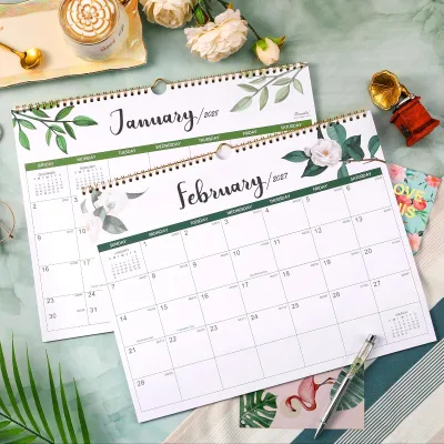 Customize Wall Calendar 24 Months Calendar Monthly Planner Wall Hanging Calendar with 120 Gsm Thick Paper