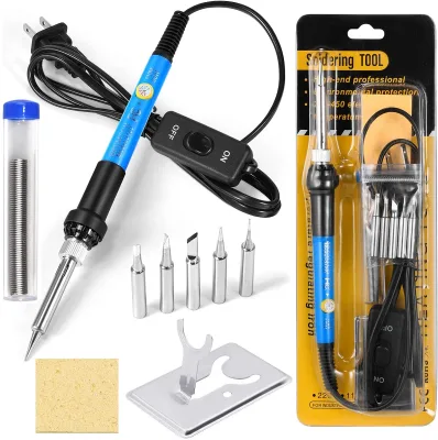 60w Adjustable Temperature Electric Soldering Iron 110V/220 Internal Heat 60w Soldering Iron Tip Set
