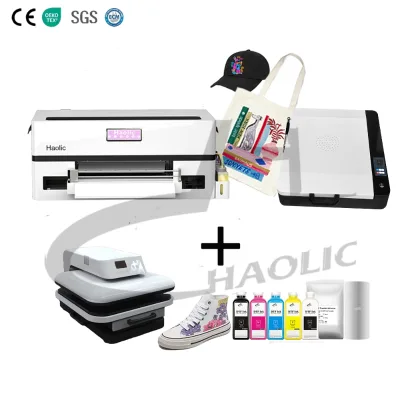 Haolic DTF Printer Ink 2025 Cadlink XP600 Pro DTF DTG Printer With Cutting For T-shirt Textile Small Business Kits