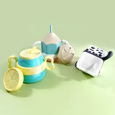 Infant Silicone Sippy Cup BPA-Free Toddler Drinking Water Cup OEM Design Food Grade Silica Gel Cup for Children Drinking Product