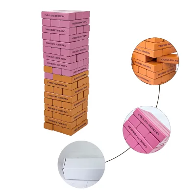 54 Pieces Classic Building Blocks Stacking Tumbling Tower for Children Family Fun Game