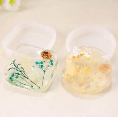 DIY Round Square Candles Base Silicone Epoxy Resin Coaster Molds Geometry Jewelry Garage Kit Display Stand Gypsum Mold