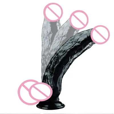 High Quality PVC Liquid Silicone Strong Female Masturbation Black Realistic Dildo-Factory Wholesale
