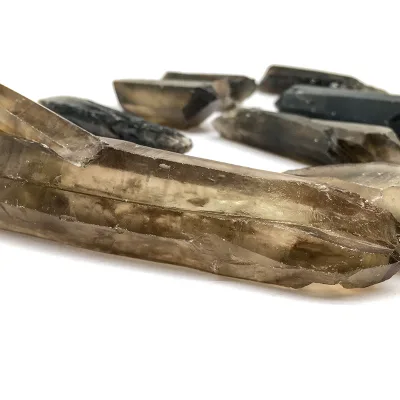 Natural bulk wholesale crystal wands rough raw smoky quartz wand stick crystals smoky point for decoration
