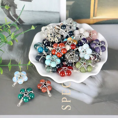 Wholesale High Quality Natural Polished Mixed Material Crystal Bead Pendant Necklace for Gift