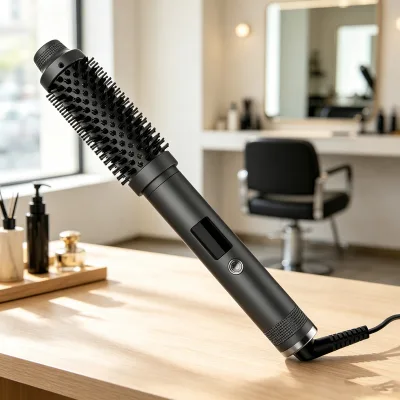 Multi Temp Hair Styling Brush with 70w Power 1.25inch Hair Comb Tourmaline Barrel LED Screen Hair Flat Iron for Travel Use