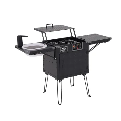 Elevate Your Campsite Cooking Wild Land Integrated Kitchen BoX - Durable, Versatile, Unbeatable Black