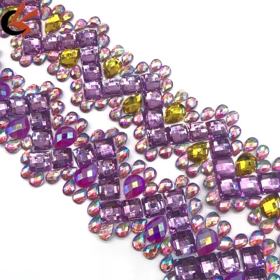 New Style Resin Stone Hot Fix Rhinestone Trims Carnival Costume DIY Decoration Iron on Trimming for Garment Accessories