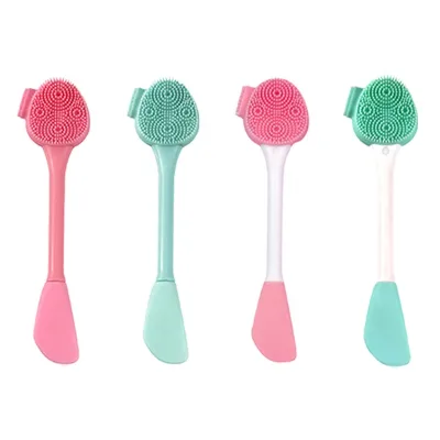 3 in 1 Double-Ended Silicone Facial Cleansing Face Mask Applicator Brush Mud Clay Facial Mask Brushes