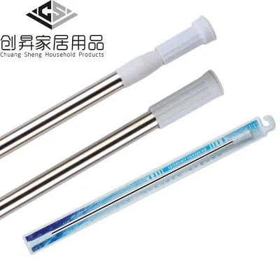 The Adjustable Rice Spring Curtain Rod for the Bathroom Is a Bath Curtain Rod Without Holes