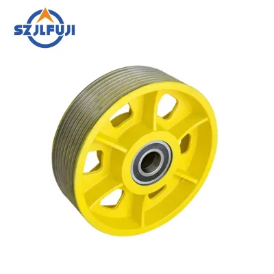 Elevator Traction Wheel for Elevator Parts,Deflector Sheave,rope Wheel,Cast Iron,MC Nylon