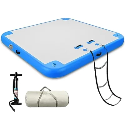 Customized Size 6ft 8ft 10ft 12ft Floating Swim Platform Multi-People Inflatable Floating Mat Dock Platform for Lake Boats