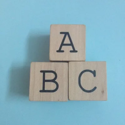 Wood Letters ABC,Wood Letter Cube,Personalized Cubes Natural Wood