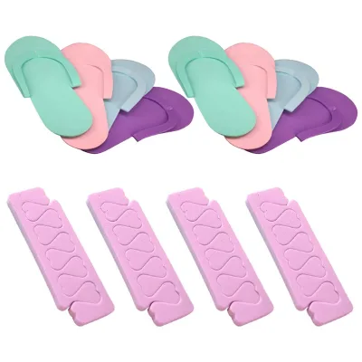 Disposable Toe Separator and EVA Slippers Kit Pedicures and Spa Flip Flops