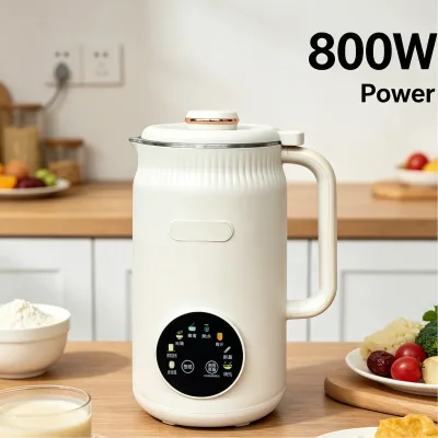 1.2L Soy Milk Maker Time Settings Low Noise Electric Juicer Soybean Milk Machine Food Processor Auto Heating Cooking Blender