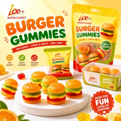 Candy Supplier Manufacturers Wholesale Gummy Mini Burgers - Soft & Chewy Candy