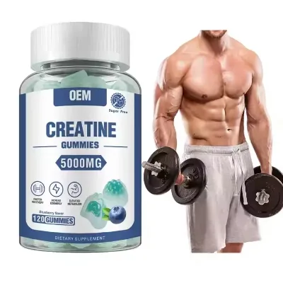 Oem Private Label Men Muscle Strength Gummies Blueberry Flavor Creatine Gummies for Adults
