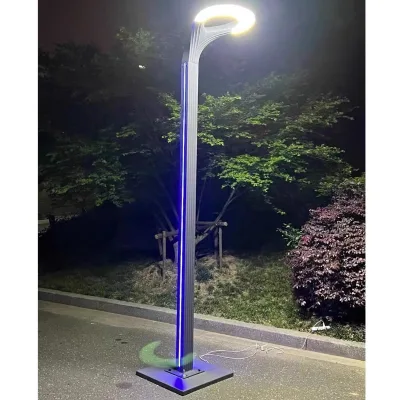 LED Garden Light Landscaping Fixture Bollard Lamp Traditional Lantern Painting Gray Pole Aluminum COB 30w-60w 90w