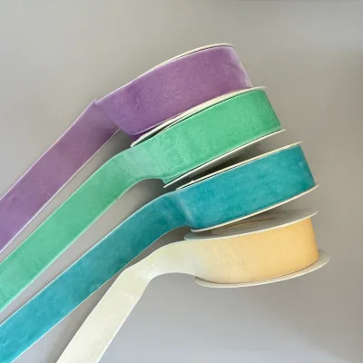 Customs Durable 90 Colors Available 25MM 25Y Personalized Velvet Ribbon Gift Wrapped Ribbons Rolls for Crafts Dolls Decoration