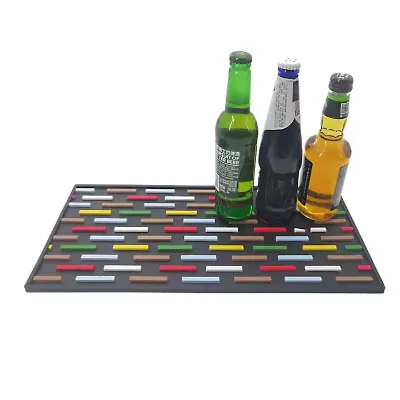 OEM PVC Custom Design Logo Low Price Black Red Purple Multi Sizes Non-slip Waterproof Bar Mat for Bar Accessories