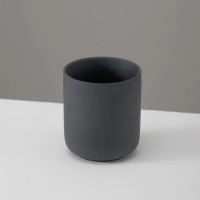 Wholesale 12 oz Custom Matte Black Color Scented Candle Holder Empty Ceramic Candle Jars for Candle Making