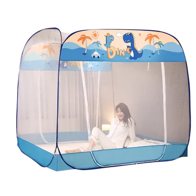 New Minimalist Style, Installation Free, Elevated square Top Zippered Mosquito Net
