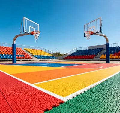 Oulin Permanent In-ground Basketball Goal with Tempered Glass Backboard Steel Pole PE Stand