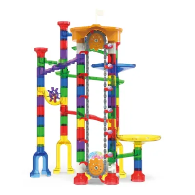 EPT 200PCS Marble Run STEM Building Toy Electric Elevator Space Roller Coaster DIY Construction Set for Kids