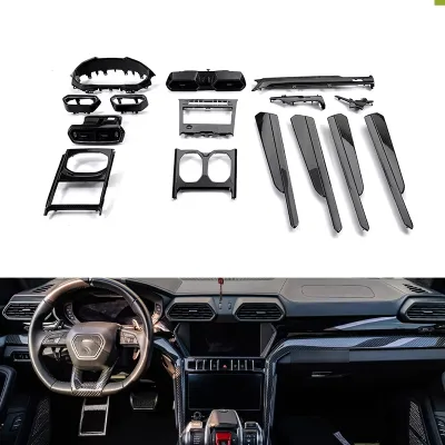 For 2023 Urus Luxury Carbon Fiber Interior Trims High Protection Center Control Air Vent Cover Cup Holder Car Parts