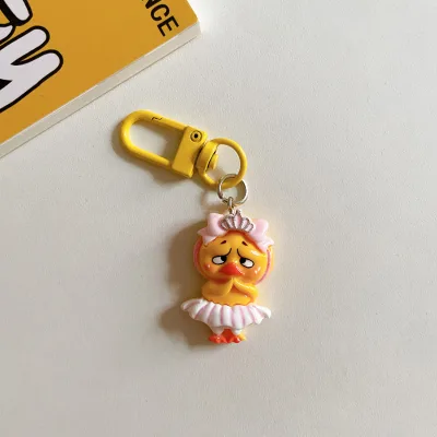 Hot New Annoying Duck Resin Keychain Work so Annoying Duck Cartoon Pendant Bag Hanging Accessories Good Girlfriends Gift