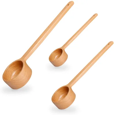 2026 Wooden Measuring Spoon Long Handle Wood Coffee Scoop Espresso Tea Condiments Salt Seasoning Oil Sugar Spice Spoon