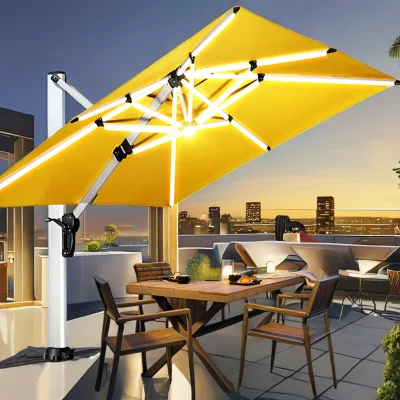 Modern Foldable Waterproof Aluminum Glamping Outdoor Patio Umbrella 135CM Radii Eco-Friendly for Hotel Restaurant Commercial Use