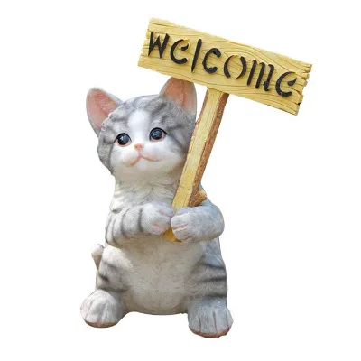 Resin Cats  Garden Statue Cute Cat Decor Funny Outdoor Sculpture Ornaments Decor - Best Indoor Outdoor Statues Yard Art Figurine