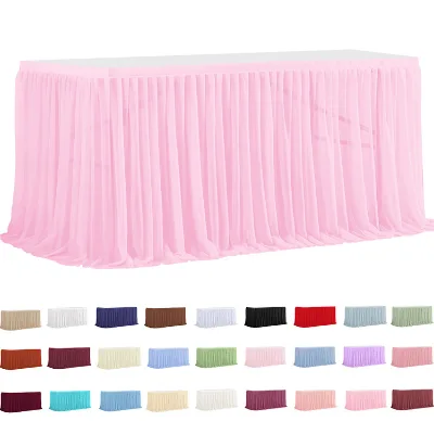 Party Banquet Outdoor Decoration Table Skirt 6FT Wedding Table Cloth Cover