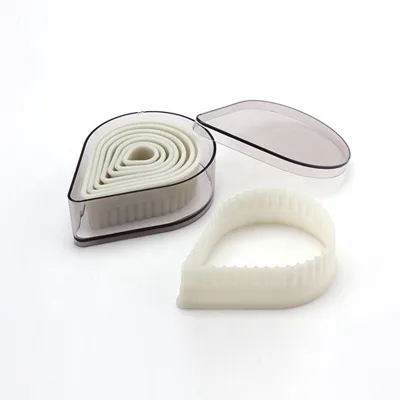 Hot Selling Wholesale 8-Piece Smooth Waterdrop-Shaped Cookie Cutter Mold Nylon Plastic Cookie Cutter