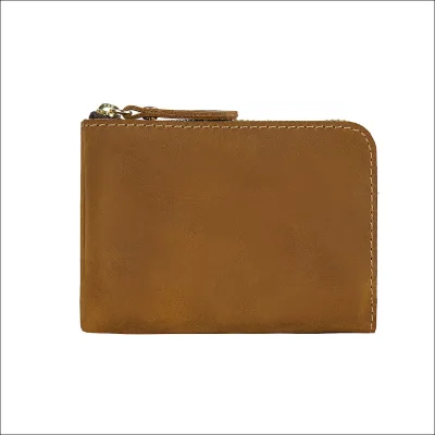 Vintage Style Minimalist Card Wallet - Handcrafted From Rustic Crazy Horse & Soft Full-Grain Leather