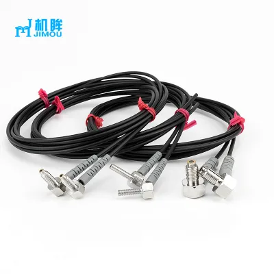 JIMOU Compact M3 M4 M6 Right Angle Through Beam Fiber Optic Sensor for Factory Automation Long Distance Detection